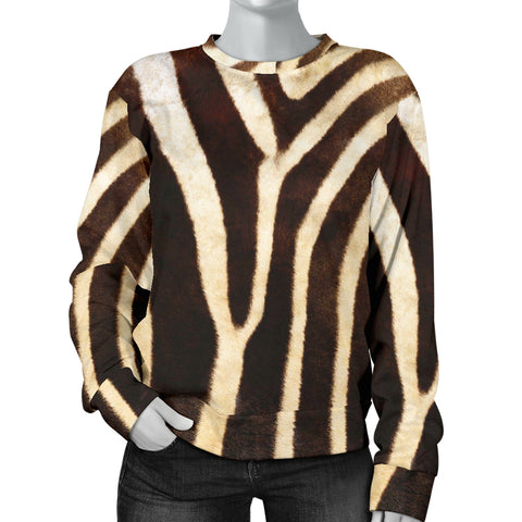 Custom Made Printed Designs Women's (Zebra) Sweater Animal Skin Texture