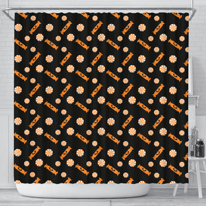 Orange Trick Or Treat Candy Shower Curtain - STUDIO 11 COUTURE