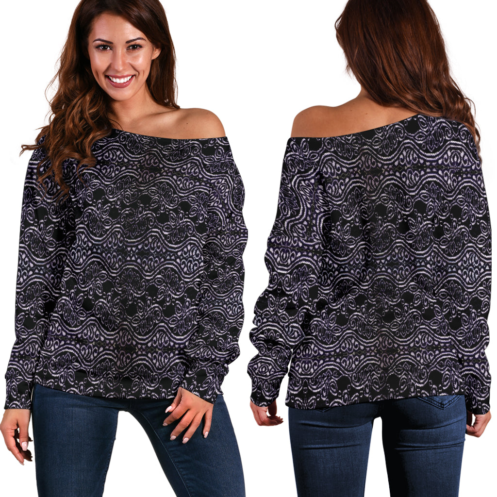 Women Teen Off Shoulder Sweater Lace 1 DFS20