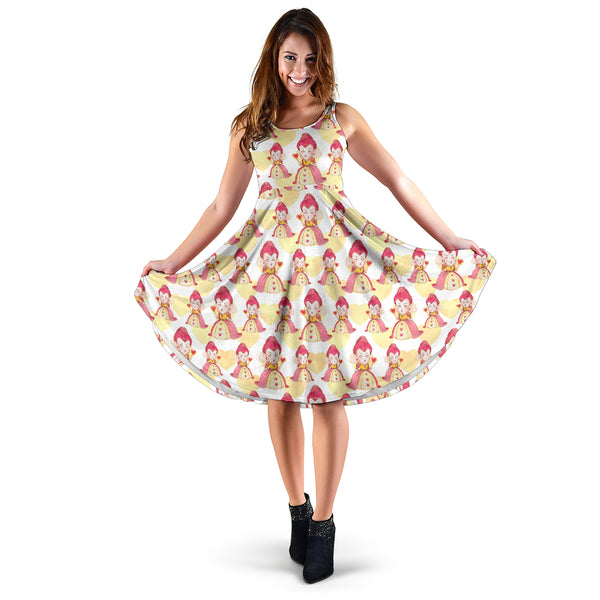 Women's Dress, No Sleeves, Custom Dress, Midi Dress, Alice In Wonderland 4-11