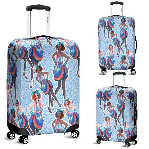 80s Fashion Girl 2 Luggage Cover - STUDIO 11 COUTURE
