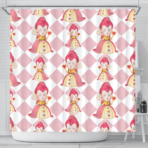 Large Queen Of Heart Alice In Wonderland Shower Curtain