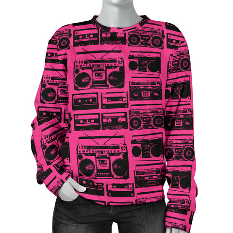 Custom Made Printed Designs Women's Sweater 80's Boombox 07