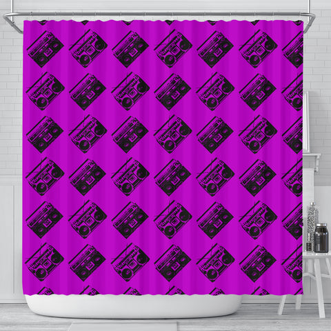 80s Boombox Shower Curtain - STUDIO 11 COUTURE