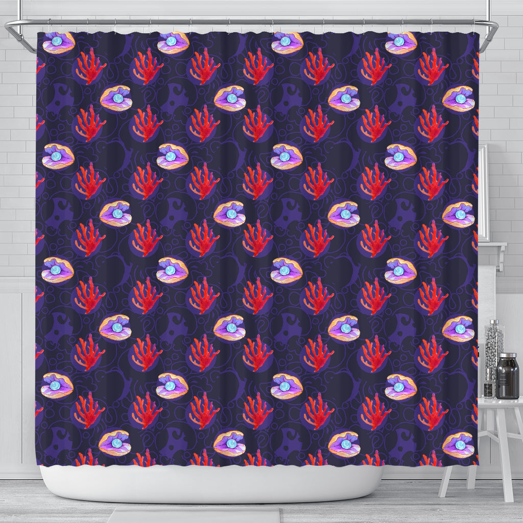 Clam Pearl Shower Curtain