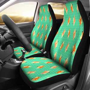 Cute Green Fox Car Seat Covers