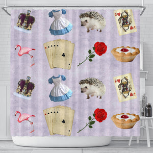 Cards And Roses Alice In Wonderland Shower Curtain