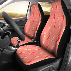 Cute Red Dot Small Fox Car Seat Covers