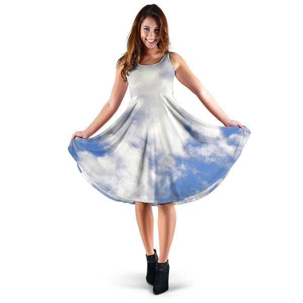 Women's Dress, No Sleeves, Custom Dress, Midi Dress, Nature 1-13