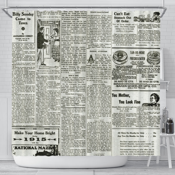 Old Newspaper 4 Shower Curtain