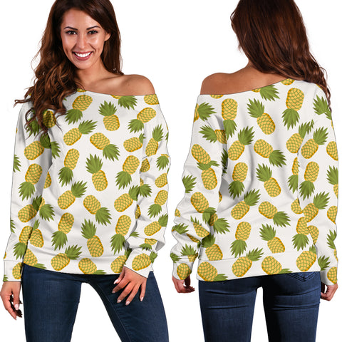 Women Teen Off Shoulder Sweater Floral Tropical 1-02