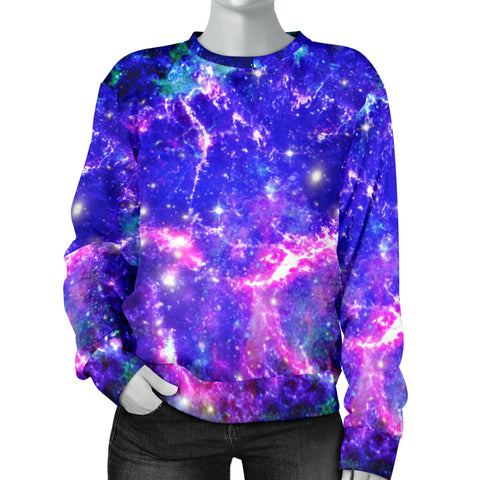 Custom Made Printed Designs Women's (G1) Sweater Galaxy