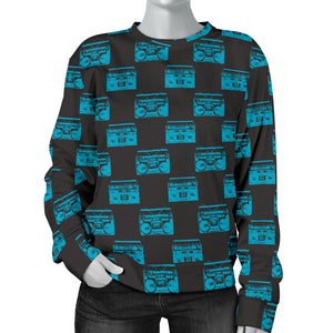 Custom Made Printed Designs Women's Sweater 80's Boombox 08