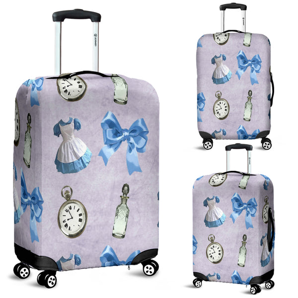 Cute Ribbon And Watch Alice In Wonderland Luggage Cover
