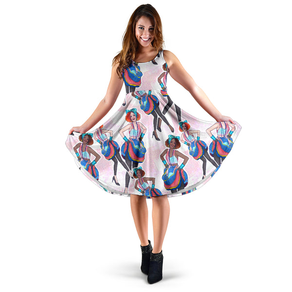 Women's Dress, No Sleeves, Custom Dress, Midi Dress, 80s Fashion 04