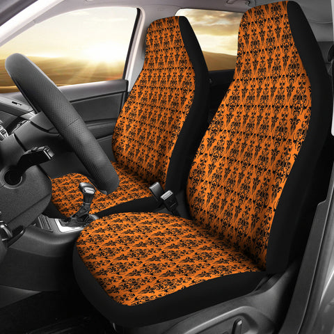 Trick or Treat Damask Halloween Gothic Car Seat Covers