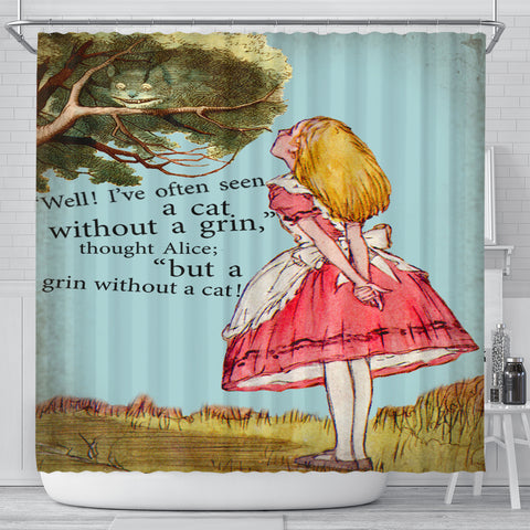 A Cat Without A Grin Shower Curtain - STUDIO 11 COUTURE