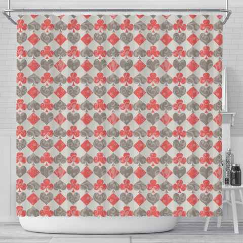 Alice in Wonderland Card Deck Shower Curtain - STUDIO 11 COUTURE