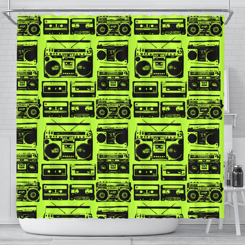 80s Boombox Shower Curtain - STUDIO 11 COUTURE