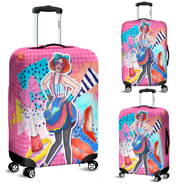 80s Fashion Girl 7 Luggage Cover - STUDIO 11 COUTURE