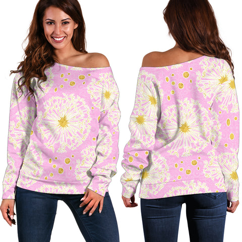 Women Teen Off Shoulder Sweater Floral Spring 3-12