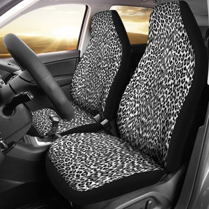 Black and White Animal Leopard Print Car Seat Covers