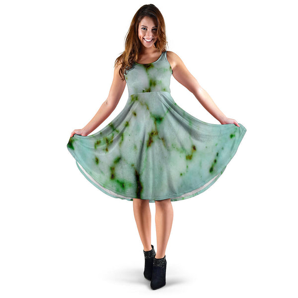 Women's Dress, No Sleeves, Custom Dress, Midi Dress, Marble Dress 15