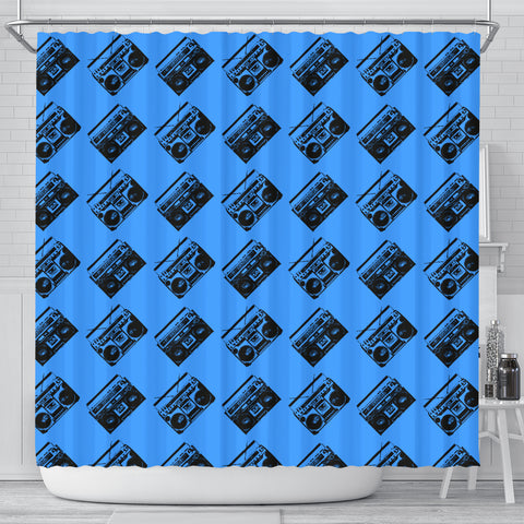 80s Boombox Shower Curtain - STUDIO 11 COUTURE