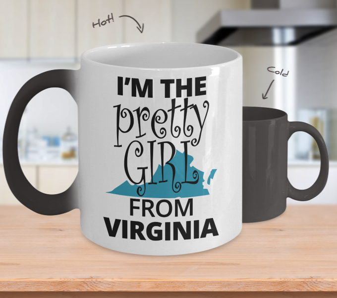Color Changing Mug Love Where You Live Theme I'm The Pretty Girl From Virginia