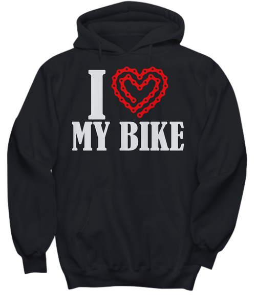 Women and Men Tee Shirt T-Shirt Hoodie Sweatshirt I Love My Bike