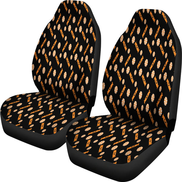 Trick or Treat Black Orange Candy Car Seat Covers