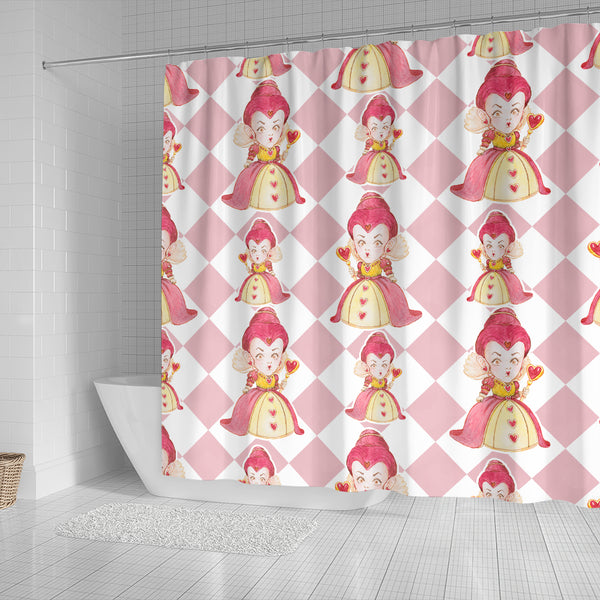 Large Queen Of Heart Alice In Wonderland Shower Curtain - STUDIO 11 COUTURE