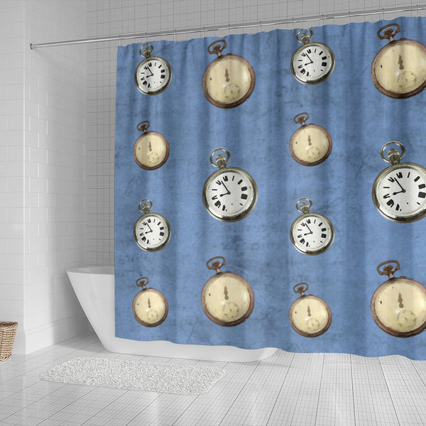 Watch The Clock Alice In Wonderland Shower Curtain
