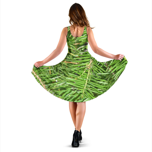Women's Dress, No Sleeves, Custom Dress, Midi Dress, Nature 1-12