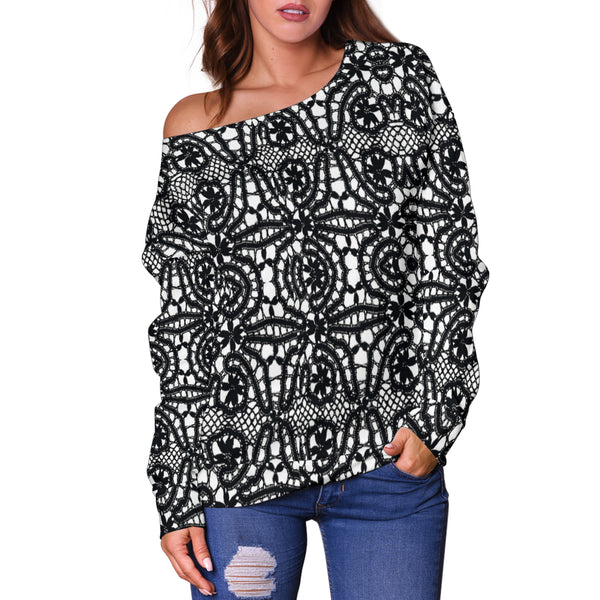 Women Teen Off Shoulder Sweater Lace 1 DFS21