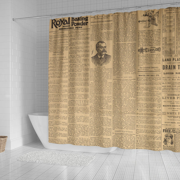 Old Newspaper 2 Shower Curtain - STUDIO 11 COUTURE