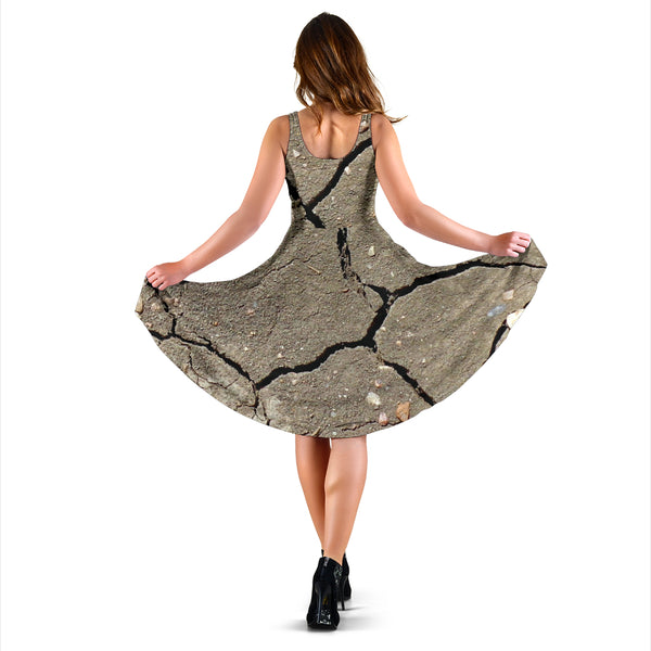 Women's Dress, No Sleeves, Custom Dress, Midi Dress, Nature 1-16