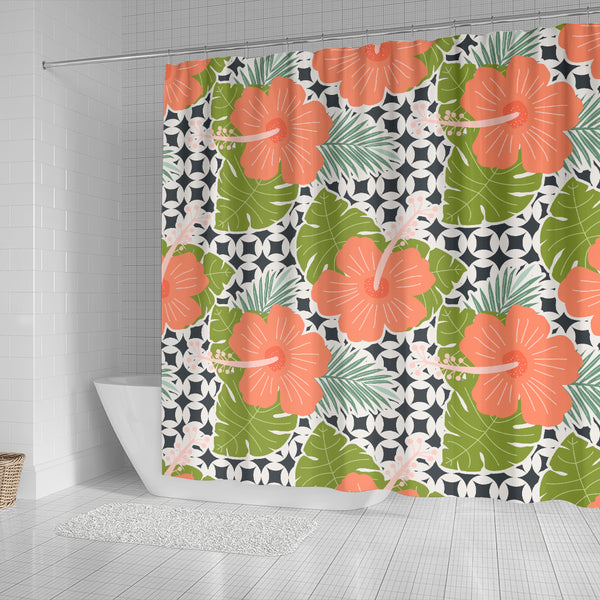 Tropical Hibiscus Shower Curtain - STUDIO 11 COUTURE