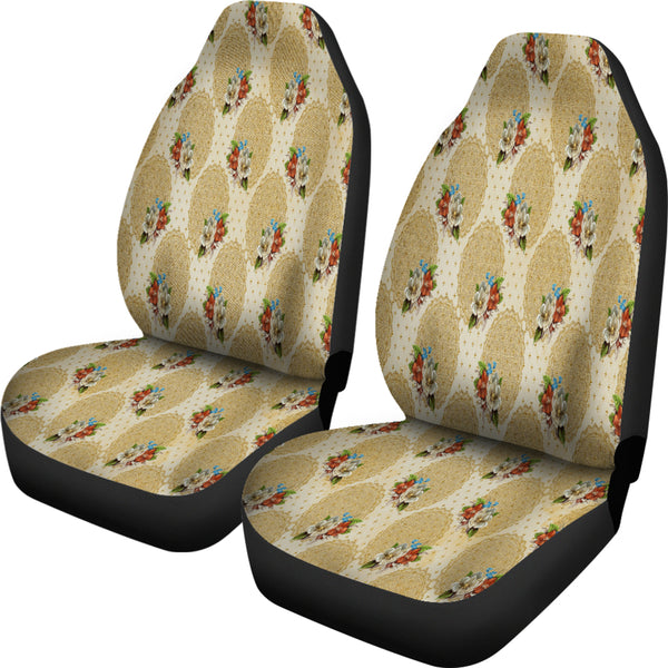 Gold Floral Car Seat Covers