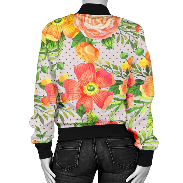 Sports Varsity Style Bomber Jacket Women (J2) Floral Spring