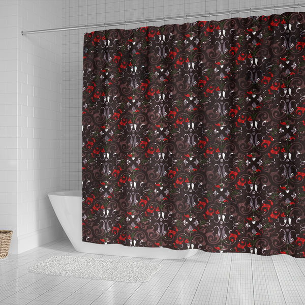 Gothic Lolita Damask Shower Curtain - STUDIO 11 COUTURE