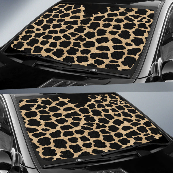 White Leopard Skin Auto Sun Shades