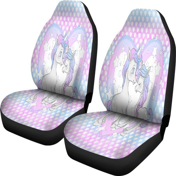 Unicorn In Love Hombre Hearts Car Seat Covers