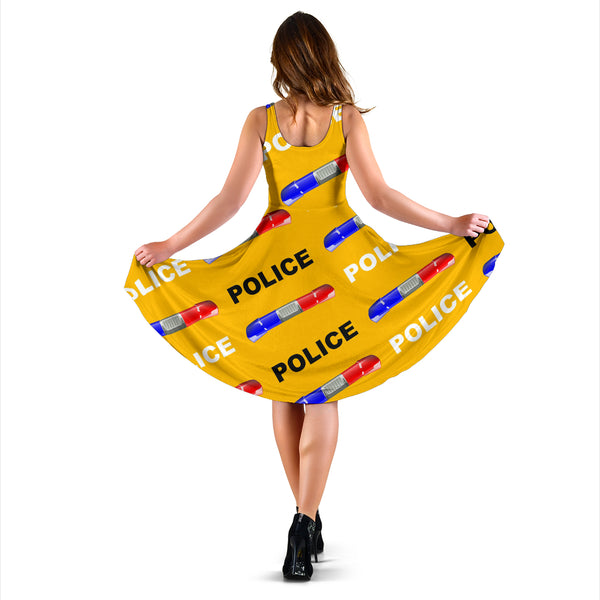 Women's Dress, No Sleeves, Custom Dress, Midi Dress, Police 07