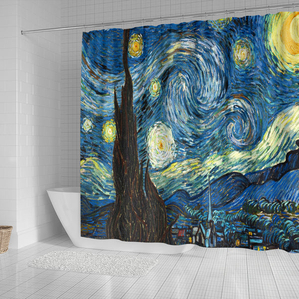 Vincent Van Gogh Starry Night Shower Curtain - STUDIO 11 COUTURE