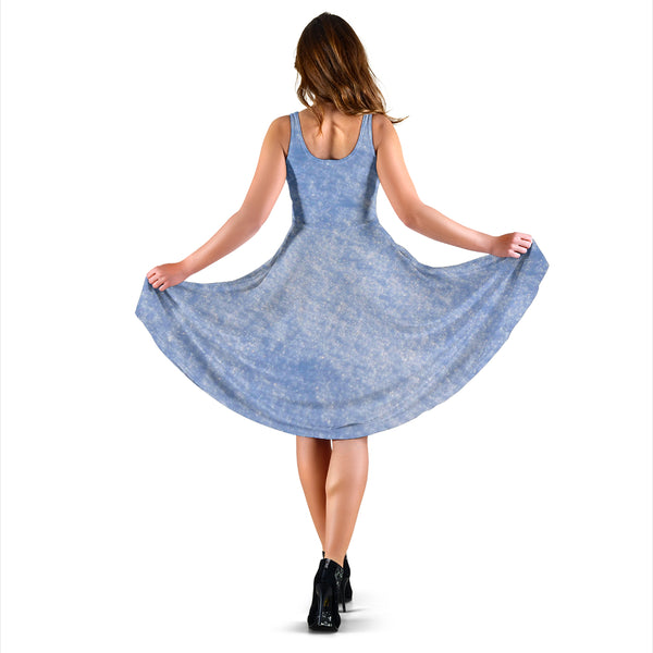 Women's Dress, No Sleeves, Custom Dress, Midi Dress, Nature 1-09