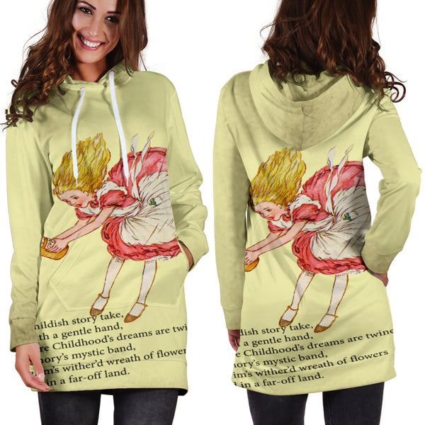 Studio11Couture Women Hoodie Dress Hooded Tunic A Childish Story Alice In Wonderland Athleisure Sweatshirt