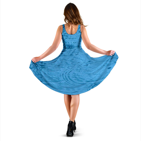 Women's Dress, No Sleeves, Custom Dress, Midi Dress, Nature 1-08