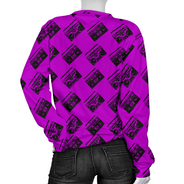 Custom Made Printed Designs Women's Sweater 80's Boombox 12
