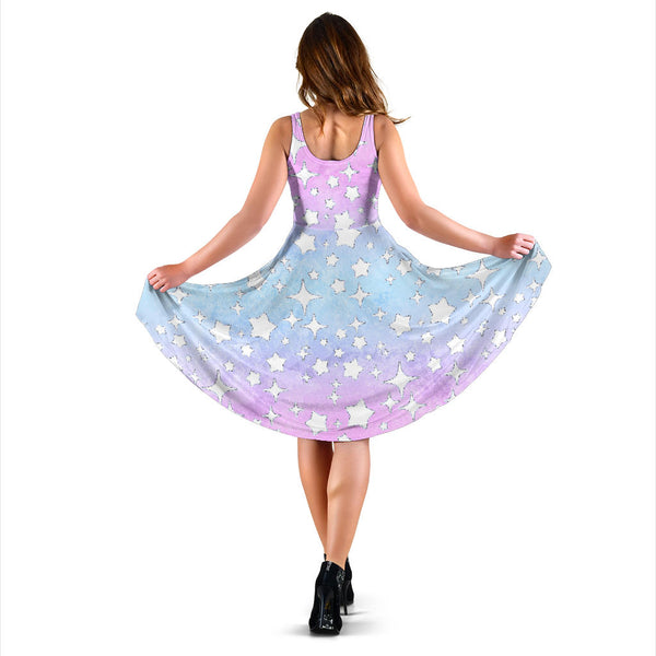 Women's Dress, No Sleeves, Custom Dress, Midi Dress, Unicorn 04